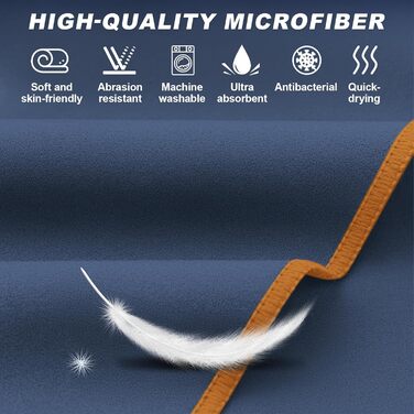 Набір рушників з мікрофібри: великий (180x80 см), спортивний (100x50 см), пляжний (80x40 см). Кольори: темно-сірий + зелений, темно-синій + помаранчевий