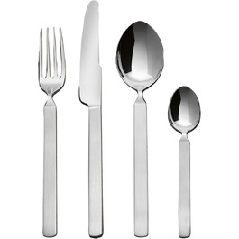 Alessi 4180S24 24-Piece Stainless Steel Silver Flatware Set