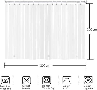 Шторка для душу YISURE, 120 x 200 см, прозора, водонепроникна, з магнітною фіксацією