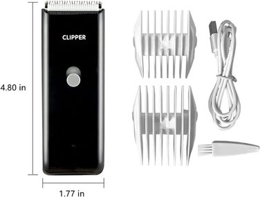 Електрична машинка для стрижки собак Favrison, для собак та котів, USB, бездротова, водонепроникна (чорний)