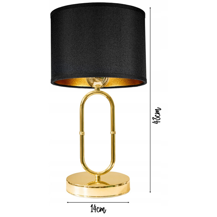 Настільна лампа Glimex сучасна, чорно-жовта, 60 Вт