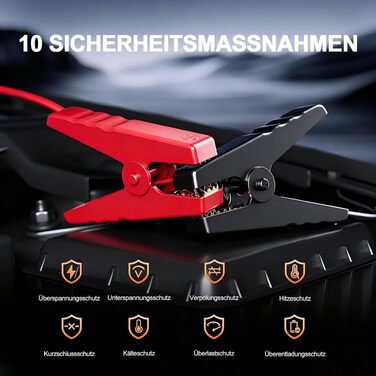 Бустер для автомобіля 7000A Jump Starter Powerbank 12V для бензинових (до 8л) та дизельних (до 6.5л) двигунів з LED-ліхтарем та набором аксесуарів (Блакитно-зелений)