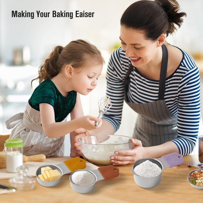 Measuring cup and spoon (colorful)