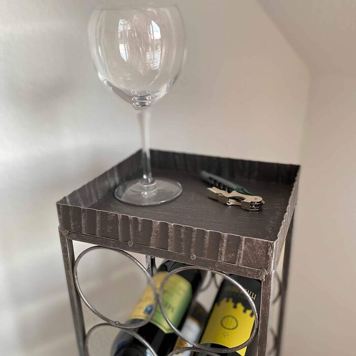 CASABLANCA Wine Bottle Rack 'Albana' 78 CM Antique Gold Effect