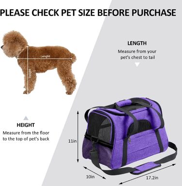 Транспортний бокс для собак та котів, складаний, з м'якою підстилкою, фіолетовий