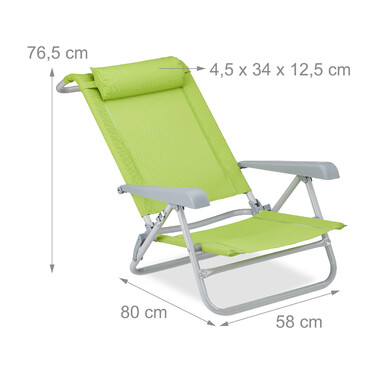 Relaxdays Folding Lounge Chair with Neck Pillow