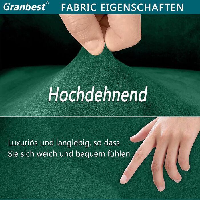 Granbest 1 Pack Thickened Couch Cover Durable Velvet Plush Sofa Cover for Oversized Couch High Stretch Couch Cover for Dogs, Pets Anti-Slip Furniture Protector for Living Room (4 Seater, Dark Green)