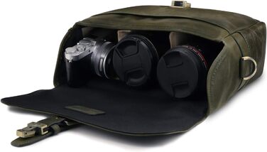 Чохол для камери MegaGear Torres з натуральної шкіри (Olivgrün) для бездзеркальних, моментальних та DSLR камер