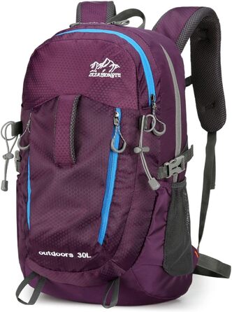 Водонепроникний туристичний рюкзак 30 л для чоловіків і жінок Wanderrucksack – легкий рюкзак для походів, подорожей, кемпінгу, спорту, велоспорту, скелелазіння (ліловий)