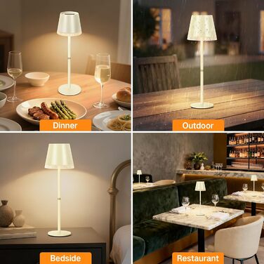 Світлодіодна настільна лампа OUTON бездротова з акумулятором, USB-C, 4000mAh, 3 режими світла, диммування, сенсорне управління, зелений (бежевий - 2 шт)