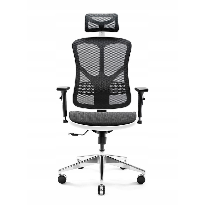 Ергономічне офісне крісло Diablo Chairs V-Basic до 150 кг, чорно-біле