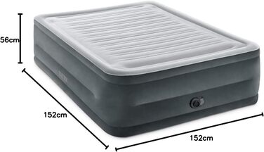 Надувний матрац Intex Queen Comfort-Plush Fiber-Tech RP 152x203x56 см (64418ND) - двоспальний, флокований