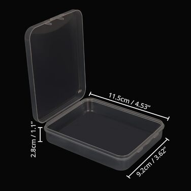BELLE VOUS 24-Piece Set Small Storage Boxes Plastic Transparent Hinged Lid - 11.5 x 9.2 x 2.8 cm - Plastic Boxes for Small Beads, Pills, Jewelry, Screws, Sorting Box, Craft Supplies