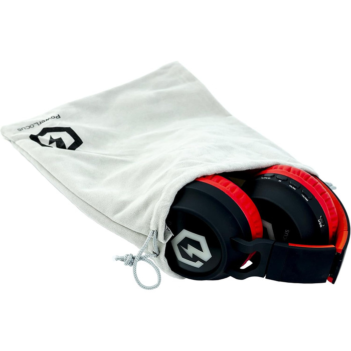 Дитячі навушники PowerLocus Bluetooth Over-Ear з обмеженням гучності 85dB, LED-підсвічуванням, складні, HD Stereo, з мікрофоном для телефону, планшета, ПК, TV (Червоний)