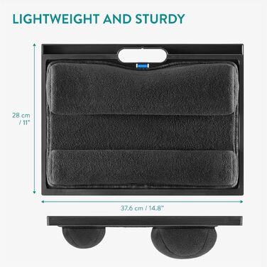 Підставка для ноутбука Navaris з пластику - для ліжка/дивану, підставка для планшета, 37,6x28x5,8 см, 8 регульованих рівнів, блакитна