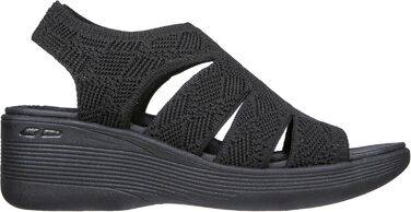 Босоніжки жіночі Skechers Pier-lite Memory Maker на танкетці, чорні (37 EU, широка ширина)