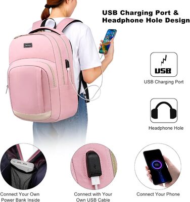 Рюкзак YIORMIOR для підлітка (хлопчик/дівчинка) з USB-портом, 35L, 15.6