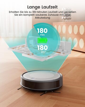 Робот-пилосос LEFANT M310 сірий: потужність 4500Pa, 180 хв роботи, Wi-Fi керування, для тварин та твердих поверхонь