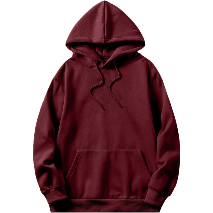 Чоловіча тепла зимова толстовка-худі JMIERR з капюшоном та кишенями, бавовняний свитшот на шнурку, червоний, розмір M