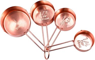 CMBSSTBB Measuring Spoons, Measuring Cups, Measuring Spoon Set, Cake Measuring Cups, Baking Tools, Buckle, Measuring Cups, Measuring Spoon Set, Rose Gold (Rose Gold, Measuring Cups 4 Pieces) (Rose Gold Measuring Cups 4 Pieces)