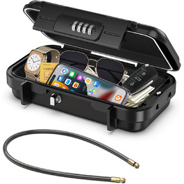 Сейф портативний з кодовим замком ORIA, вологостійкий, для відпочинку та офісу, чорний