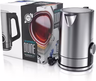 Arendo - Stainless Steel Kettle with Temperature Setting 40-100 Degrees - LED Display - Model DIVINE - 1.7 Liter - 2200 W - Tea Kettle with Temperature Indicator - GS