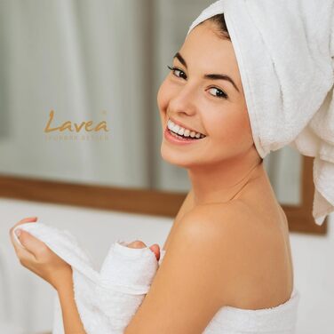 Набір рушників Lavea Elena, 100% бавовна, 10 предметів (4 рушники для рук, 2 банні, 2 гостьові, 2 рукавички), м'який махровий комплект для ванної та гостей, колір крем