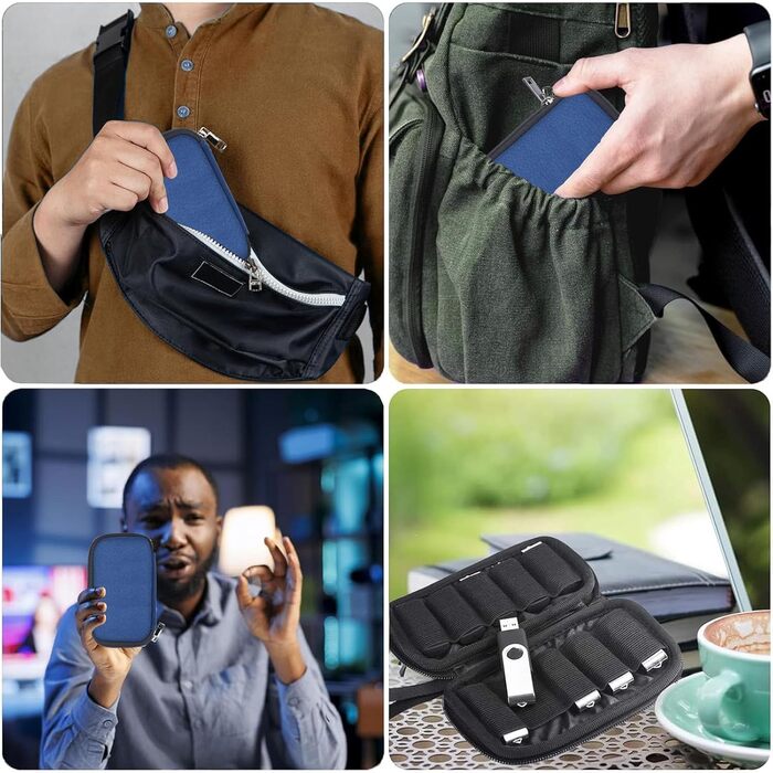 Органайзер для USB-накопичувачів TATMOHIK: синій кейс на 10 USB-флешок, USB-накопичувачів, флеш-карт