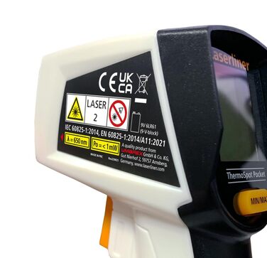 Лазерний інфрачервоний термометр Laserliner ThermoSpot Pocket -38°C до 365°C, цифровий, з лазерною точкою, Auto-Hold, MAX-дисплей