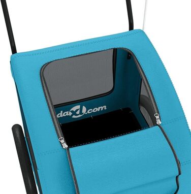 Фургон для собак VidaXL - блакитний, до 30 кг, з прапором та відбивачами, Oxford-Gewebe, 63.5 x 124.5 x 66 см