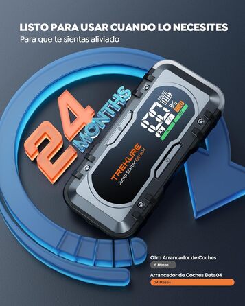 Повербанк для автомобіля TREKURE 27000mAh, 6000A, 12V, з LED-ліхтарем 600 люмен, швидка зарядка 65W