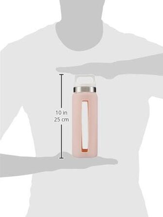 SIGG Dream Water Bottle (0.65 L), non-toxic and heat-resistant water bottle, leak-proof glass water bottle with silicone sleeve (Blush)
