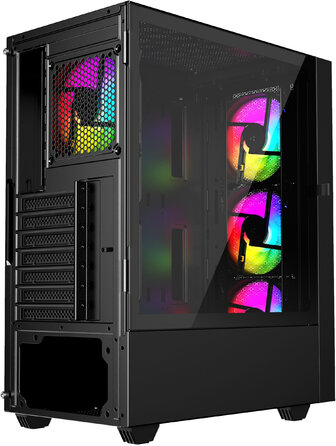 Ігровий корпус для ПК Gembird Fornax 4000 ARGB ATX Midi Tower, скло, чорний