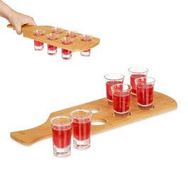 Bamboo Spirits Board with 6 Glasses