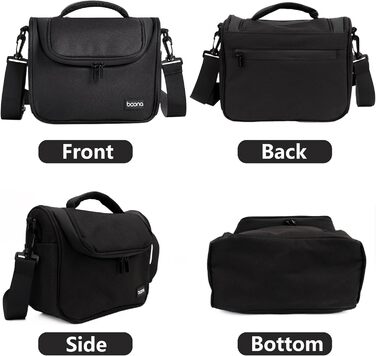 Чохол для камери Linpr: Сумка через плече для DSLR/SLR камер (Canon, Sony, Nikon), водонепроникна, чорна, S