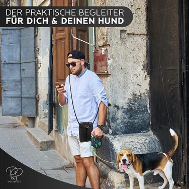 Pawz&Pawz Лекарлики для собак | Стильний набір для годування, дресирування та вигулу | Практичний, міцний ласощівник + диспенсер для відходів | Сумка для собак чорного кольору