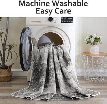 BEIMO Килимок для вітальні, абстрактний дизайн, короткий ворс, 120x170 см, антиковзаючі, для ванної, кухні, коридору, сіро-коричневий