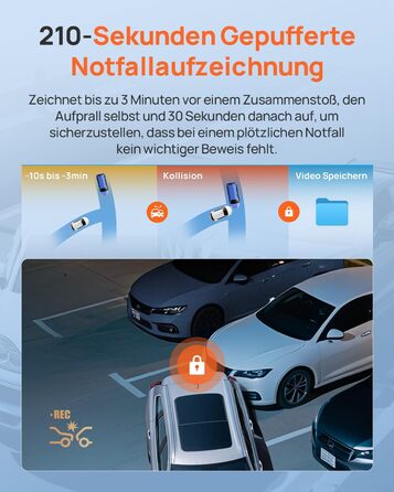 Автомобільний відеореєстратор 70mai T800E 4K 3-канальний (передній, внутрішній, задній) з HDR, ІЧ-нічним баченням, GPS, WiFi 6 та карткою пам'яті 64GB