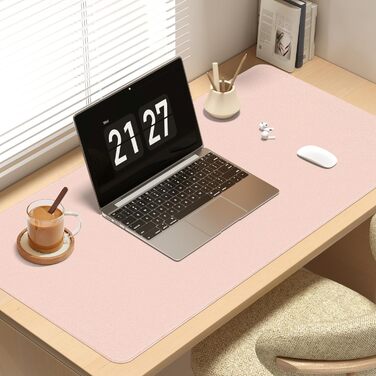 Підкладка для столу Vicwe з екошкіри PU, 80x40 см, рожева - килимок для миші, захист для офісу та дому