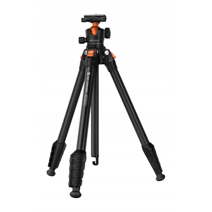 Штатив K&F Concept O235A1 + голова BH-40 + тримач для смартфона, 175 см, чорний