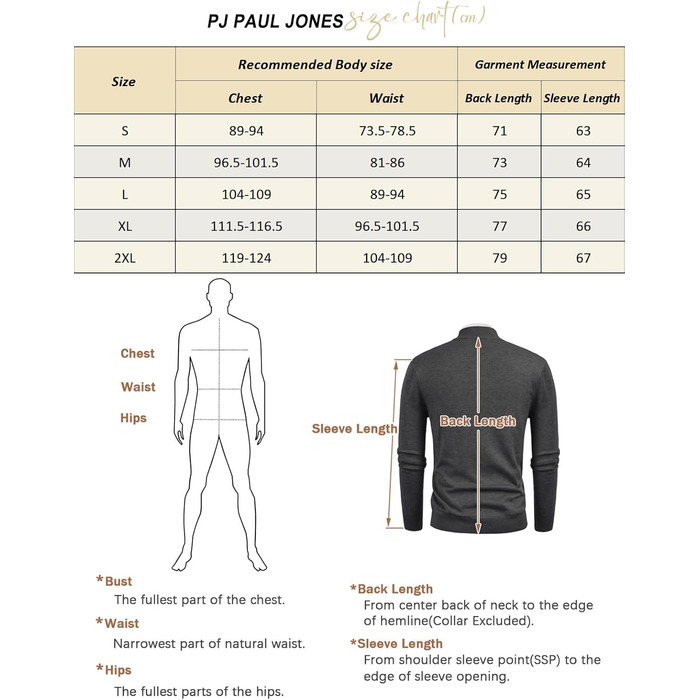 Кардиган чоловічий PJ PAUL JONES з коміром-стійкою та блискавкою, класичний в'язаний, зимовий, чорний XXL