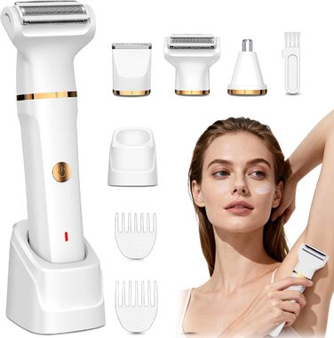 Електричний жіночий тример 3-в-1 для тіла: ноги, руки, зона бікіні. USB, водонепроникний, білий