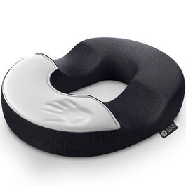 Ортопедичний сидіння-пончик з піни Memory Foam 5 Star United для геморою та кокцигодину, чорний, малий