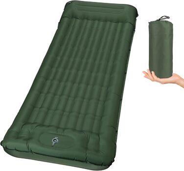 Каремат для кемпінгу Techshare самонадувний, потовщений, з насосом. Підходить для туризму, відпочинку на природі та кемпінгу