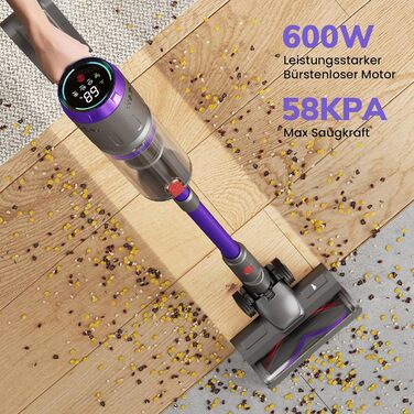 Бездротовий акумуляторний пилосос NOVAX T80 Flex: потужність 600W, 58000Pa, час роботи 75 хвилин, міні-насадка FurTornado™, гнучке з'єднання, самостійна підставка, для килима, твердих поверхонь, шерсті тварин, щітка від кліщів.