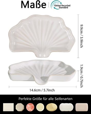 Керамічна мильниця з піддоном Antis's Home, зелена, для ванної кімнати, душа та умивальника, сучасний дизайн