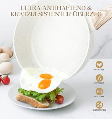 Сковорода з антипригарним покриттям Michelangelo з кришкою 28 см, глибока сковорода з кришкою, сковорода для тушкування 28 см, індукційна сковорода з антипригарним покриттям з м'якою бакелітовою ручкою, підходить для індукційних плит, чорна