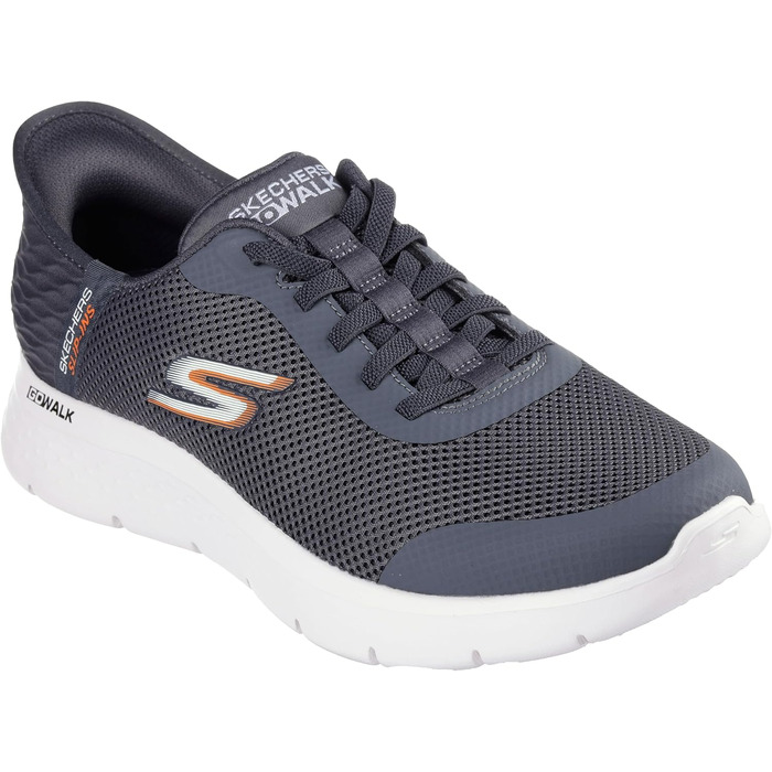 Чоловічі кросівки Skechers Go Walk Flex Hands Up: зручні та легкі сірі кросівки, 43 EU, текстиль, синтетика