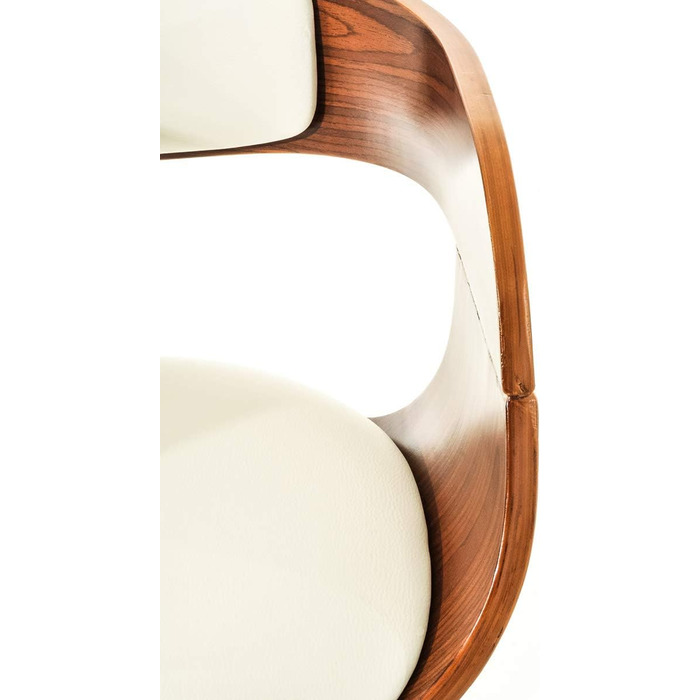 Kingston Adjustable Bar Stool with Faux Leather Seat - Walnut/White Finish