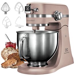 Тістоміс Electrolux EKM5570 з нержавіючої сталі, 1200 Вт, 10 швидкостей, з вінчиком та кришкою, пісочний колір